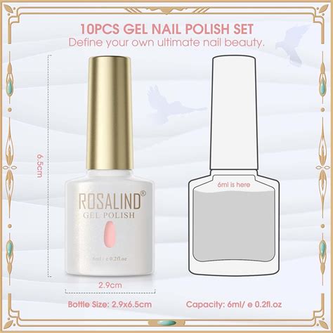 ROSALIND Juego de esmaltes de uñas de gel de gelatina color rosa nude blanco para el día