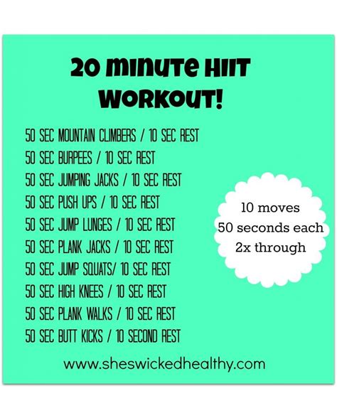 20 Minute Hiit Workout Total Body Hiit No Gym Needed No Gym Needed Pinterest 20