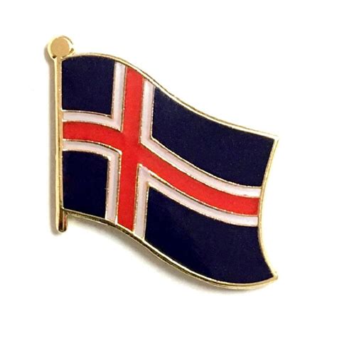 Iceland World Flag Lapel Pin Country Brooch Single World Flag Pins