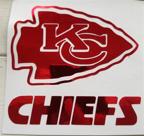 Chiefs Decal in Chrome Red for Laptops Rtic Yeti Car | Etsy