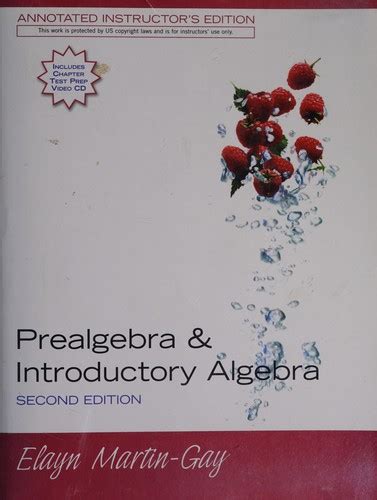 Prealgebra Introductory Algebra By K Elayn Martin Gay Open Library