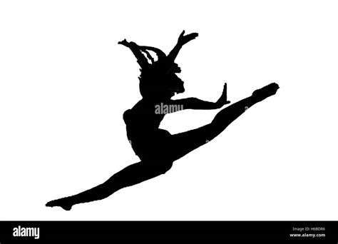 silhouette of dancer on white background Stock Photo - Alamy