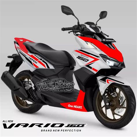 Jual CUTTING STICKER ALL NEW HONDA VARIO 160 MOTOR PUTIH SIMPLE STYLE