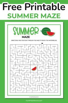 Free Printable Summer Maze I