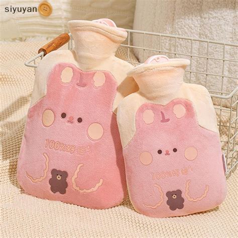 Si Cute Hot Water Bottle Bag For Girls Plush Shoulder Hand Warmer Heat Pack Warm Belly Instant