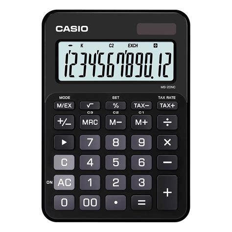 Calculadora Casio Ms 20nc Bk Sdc Negra