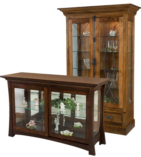 Amish Console Curio Cabinets Cabinets Matttroy