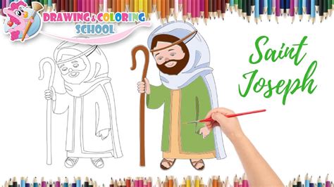 How To Draw Saint Joseph With Color Step By Step Drawing Coloring