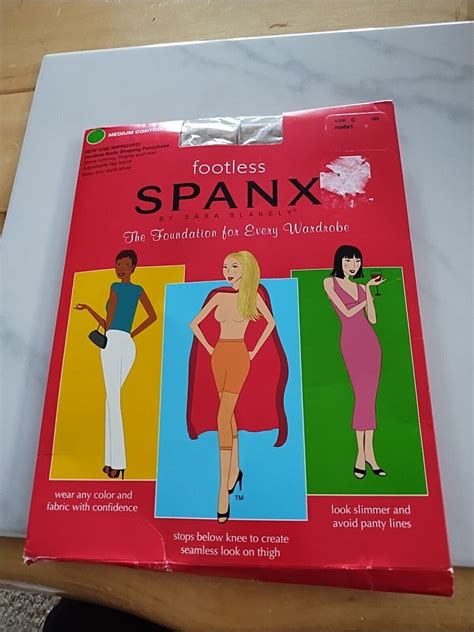 Spanx Footless Body Shaping Medium Tummy Control Pantyhose Size C Nude