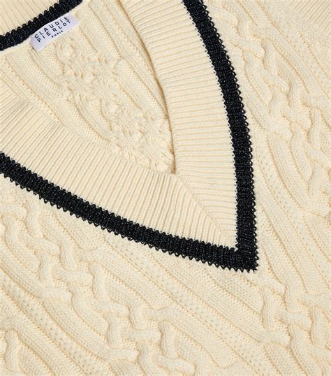 Claudie Pierlot Nude Cable Knit V Neck Sweater Vest Harrods Uk