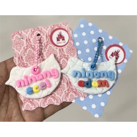 Personalized Name Tag For Ninong Ninang Giveaways Souvenir Air Dry Clay