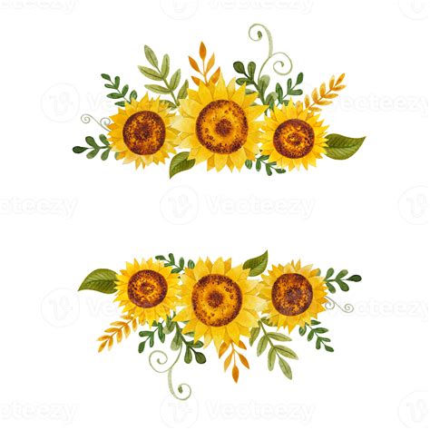 Watercolor Sunflowers Frame 11660728 Png