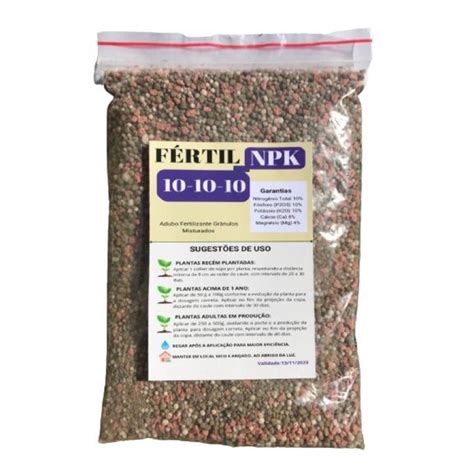 Adubo Fertilizante NPK 10 10 10 para Plantas 1 kg Adubação Manutenção