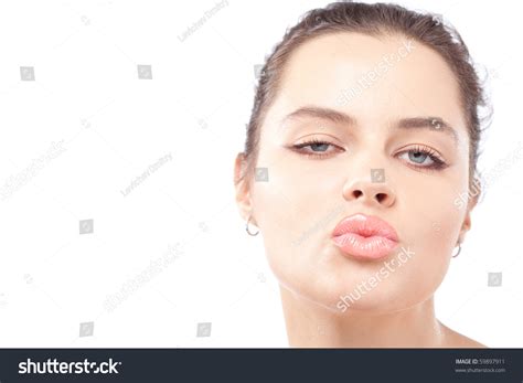 Kissing Brunette Beautiful Passionate Woman Looking Stock Photo 59897911 Shutterstock