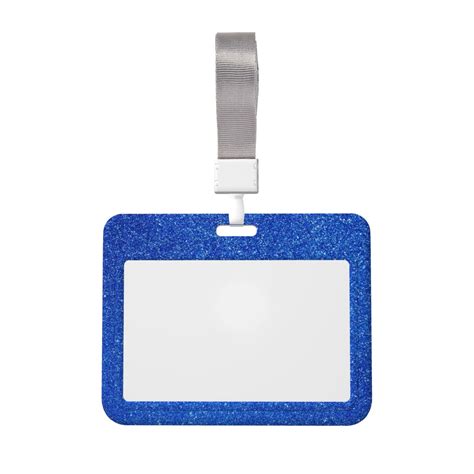 Zufioo Blue Glitter Print Work Badge Protective Case, Waterproof