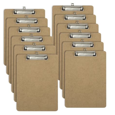 Officemate Oic Letter Size Wood Clipboards Low Profile Clip 12 Pack