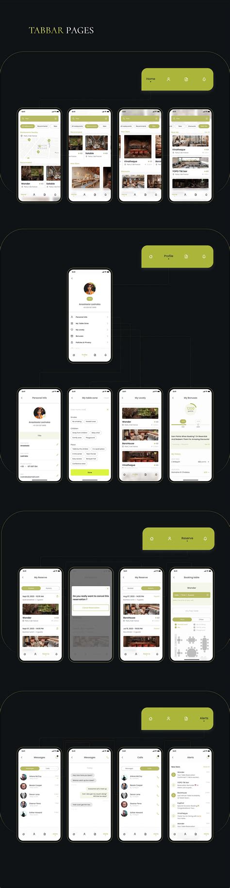 Restaurant table reservation service. Mobile App on Behance