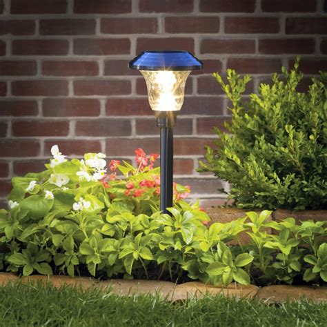 Hosus Solar Outdoor Landscape Pathway Light, Set of 4, with Glass Lens