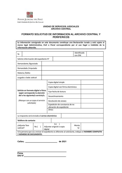 Formato Solicitud De Informaci N Archivo Unidad De Servicios