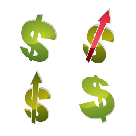 Premium Vector Three Dimensional Dollar Symbols Collection With An