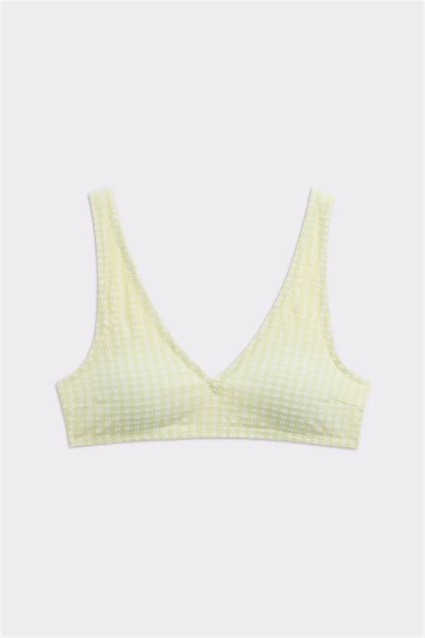 Textured V Neck Bikini Top Pink I V Neck Design I Stronger