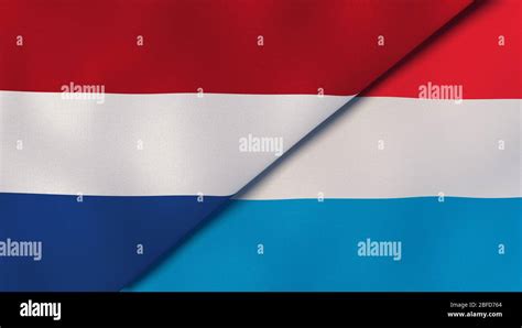 Two States Flags Of Netherlands And Luxembourg High Quality Business Background 3d