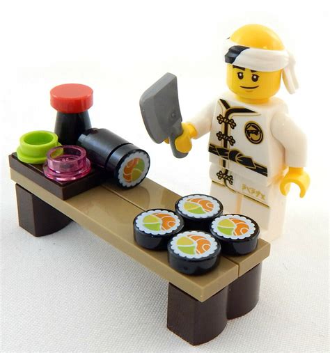 Lego Sushi Chef Minifig With Sushi And Table The Minifig Club