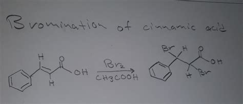 Solved Bromination Of Cinnamic Acid A Draw Reaction Chegg