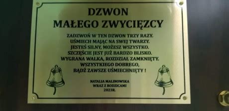 Dzwon Małego Zwycięzcy zabrzmiał na oddziale hematologii dziecięcej