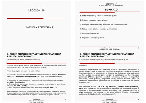 Lección 1ª Categorías Tributarias si LECCIÓN 1ª CATEGORÍAS