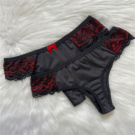 Kit Calcinha Tanga Lingerie Meio Fio Pala De Renda Sobreposta Neon Shopee Brasil