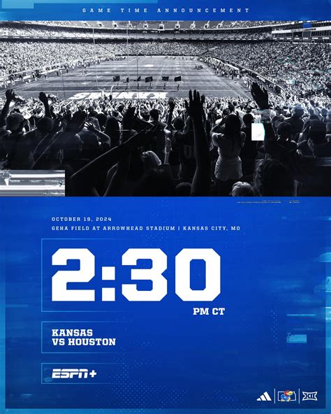 Kickoff of Kansas vs. Houston Game Set for 2:30 p.m. on ESPN+