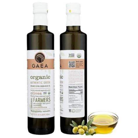 Gaea Greek Organic Extra Virgin Olive Oil First Cold Pressed Non Gmo