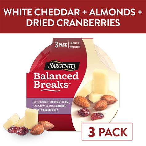 Sargento Balanced Breaks Snacks Natural White Cheddar Cheese Sea