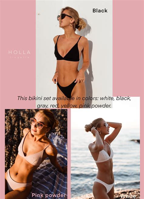 Swimwear Set Triangle Top And High Cut Bikini Bottom For Etsy