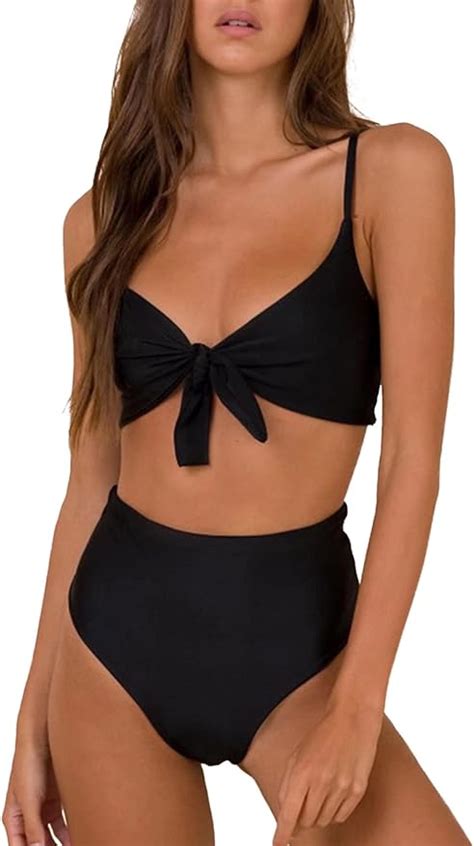 Amazon Blooming Jelly Womens High Waisted Bikini Set Tie Knot High