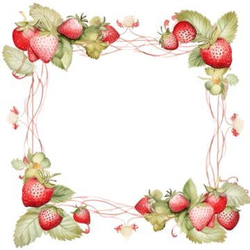 Frame Strawberries Strawberries Template Strawberry PNG Transparent