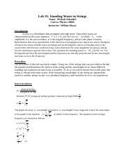 Physics 208 Lab 1 Docx Lab 1 Standing Waves In Strings Name