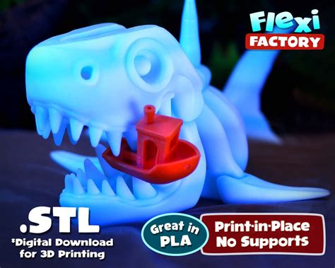 flexi factory print  place skeleton shark  stl  mf files