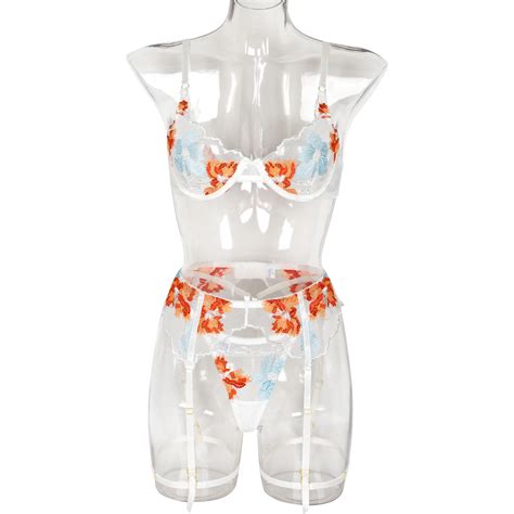 Ruiyi Floral Embroidery Lingerie Woman Sexy G String Lingerie Bodysuits Womens Sexy Underwear