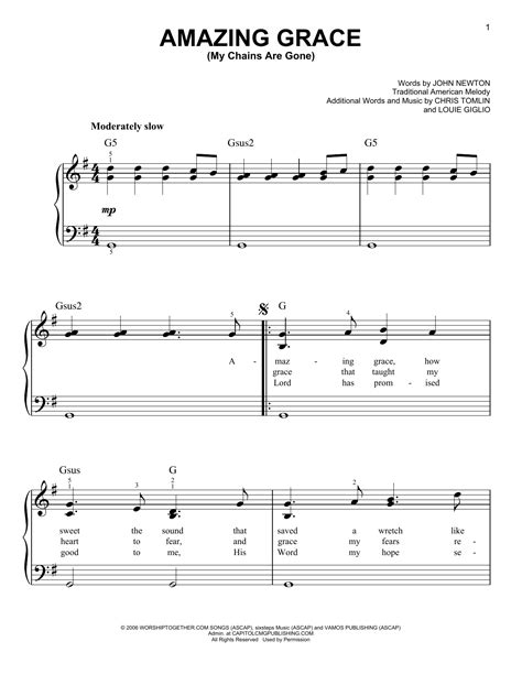 Amazing Grace My Chains Are Gone Sheet Music Direct