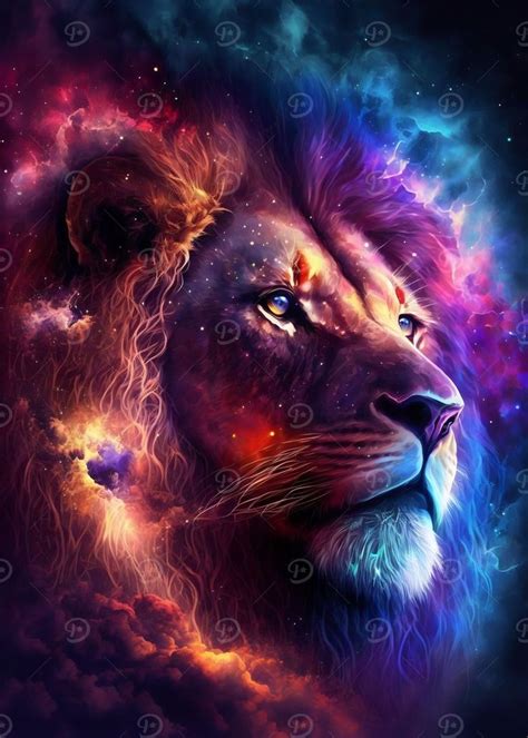 'Star Lion' Poster, picture, metal print, paint by FusionDesigns