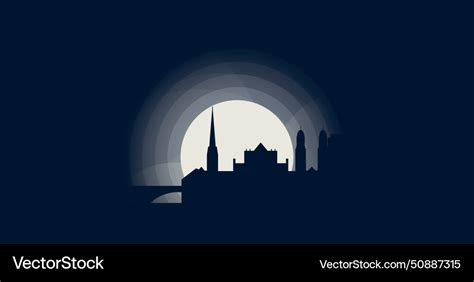 Zurich City Skyline Silhouette Logo Royalty Free Vector