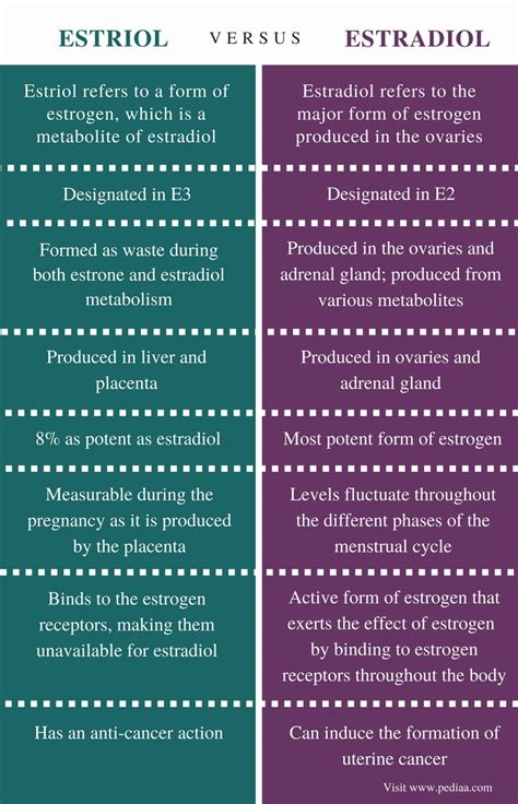 Difference Between Estriol and Estradiol | Definition, Facts, Role ...