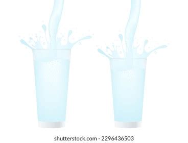 Glass Water Splashing Mineral Water Vector Stock Vector (Royalty Free ...