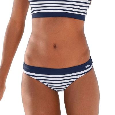 Lascana Women S Mixed Print Classic Bikini Bottom Stripe Navy Striped