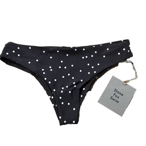 Stone Fox Swim Roca Bikini Bottom In Terra Dot Brown White Size Small NWT 868517231399 EBay