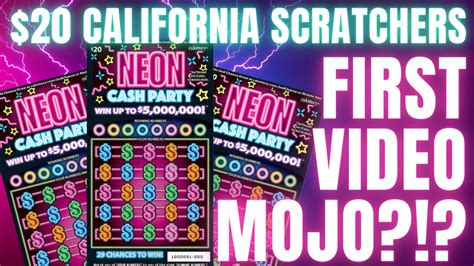 20 Neon Cash Party California Scratchers Part 01 NEW 30 Pack First