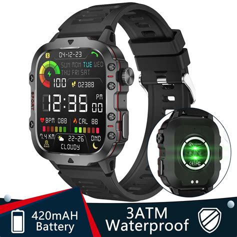 Cyberdyer 3atm Waterproof Military Smart Watch For Menanswermake Calls 196 Hd Watch 100