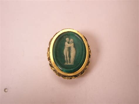 Naked Lovers Cameo Raised Relief Vintage Tie Tack Lap Gem